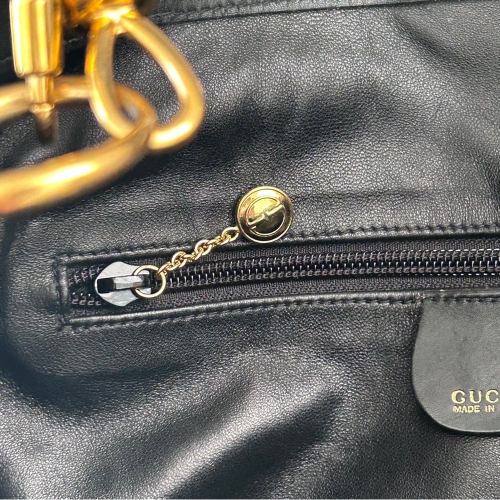 GUCCI Leather 2-Way Hobo Bag, Bamboo Handle & Shoulder Strap, Tom Ford Era - Picture 5 of 8